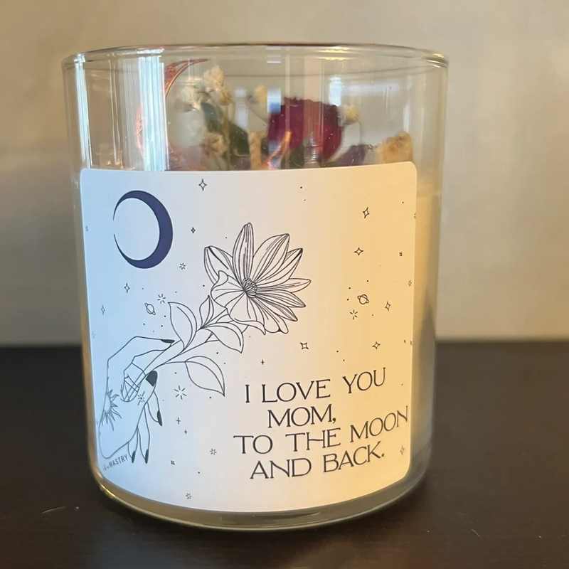 I love you to the moon and back candle