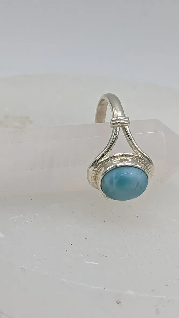 Larimar ring sterling silver size 7