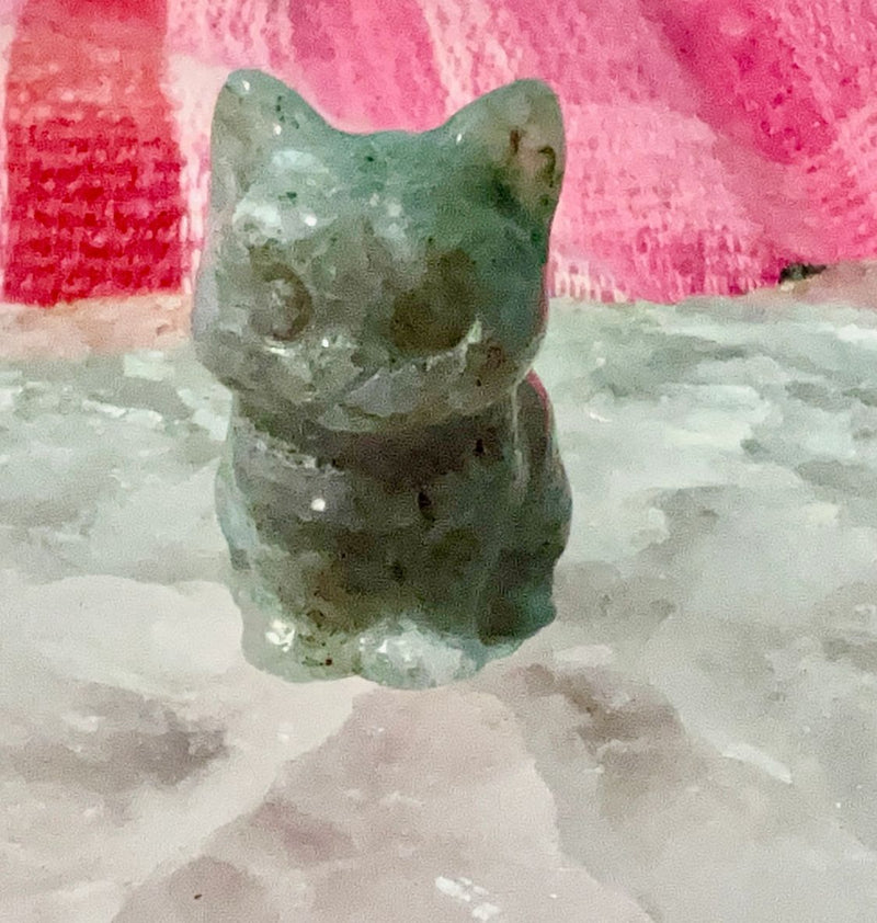 Labradorite Carved Cat