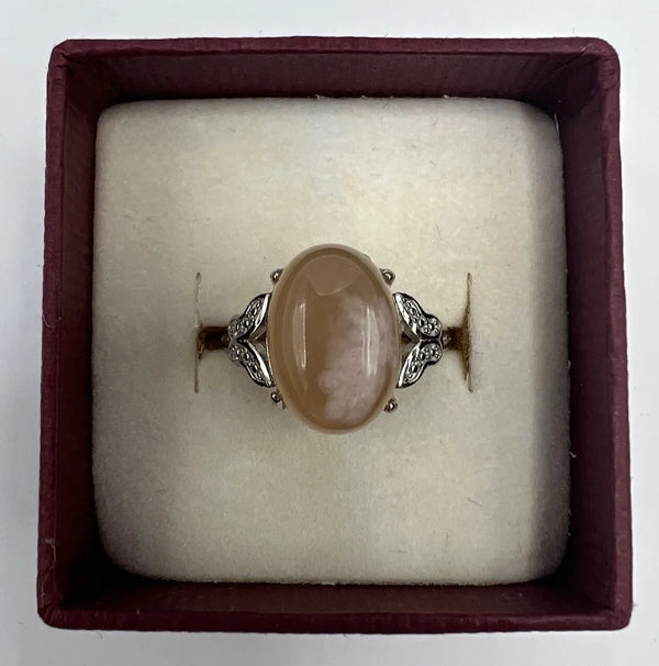 Flower Agate Ring, Size 6