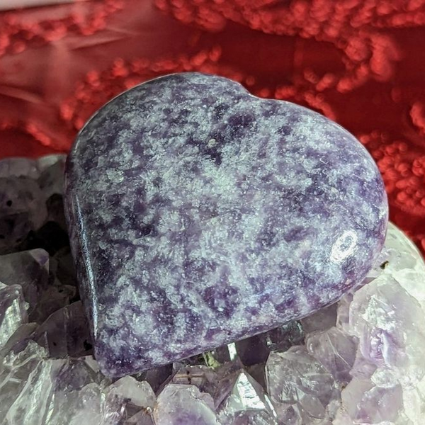 Lepidolite Puffy Heart