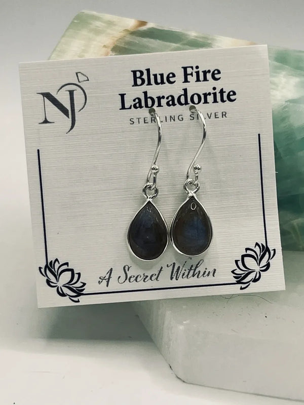 Labradorite earrings- sterling silver