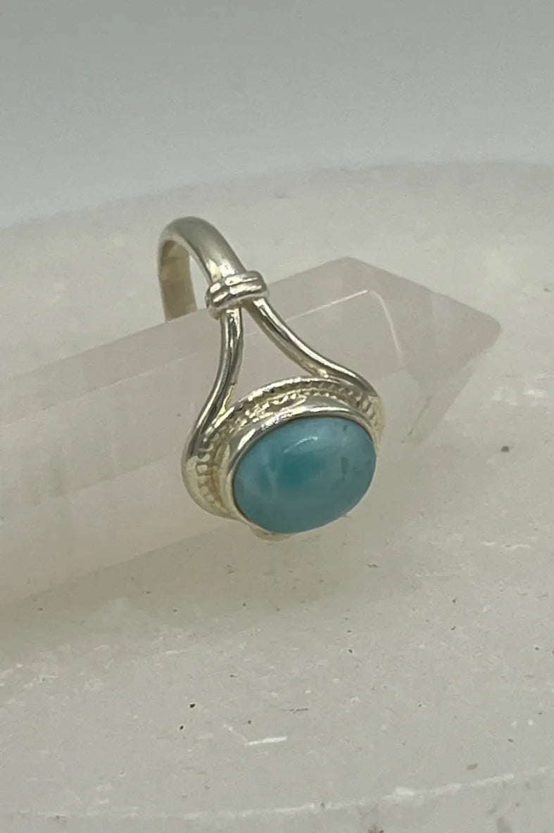 Larimar ring sterling silver size 7