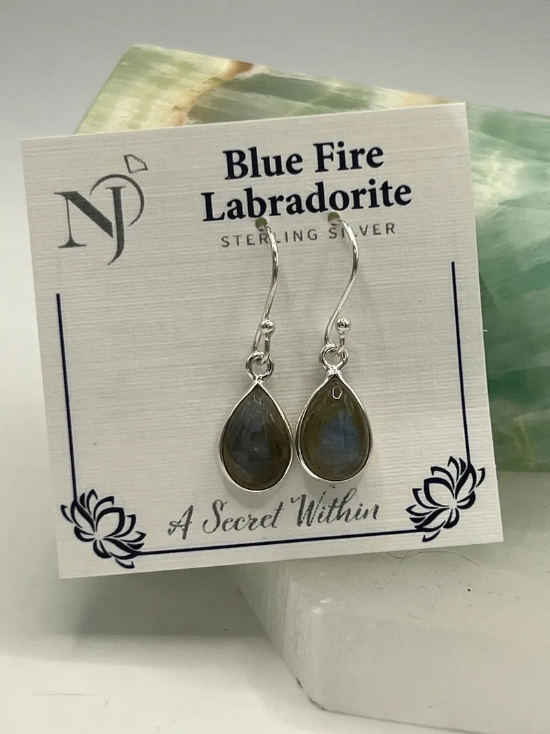 Labradorite earrings- sterling silver