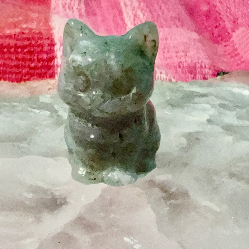 Labradorite Carved Cat